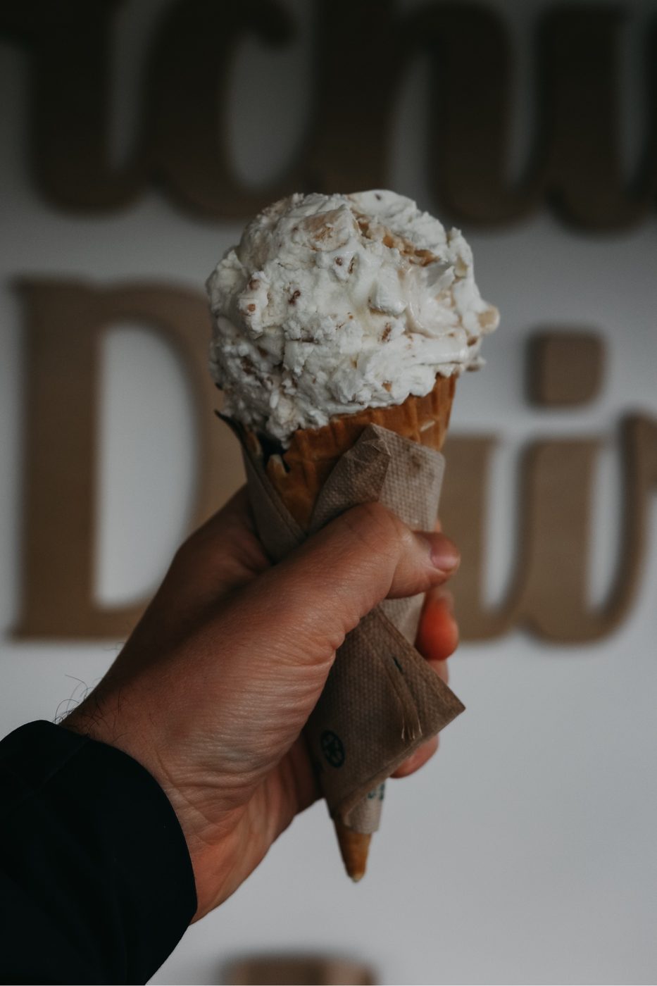 Hand-held ice cream cone