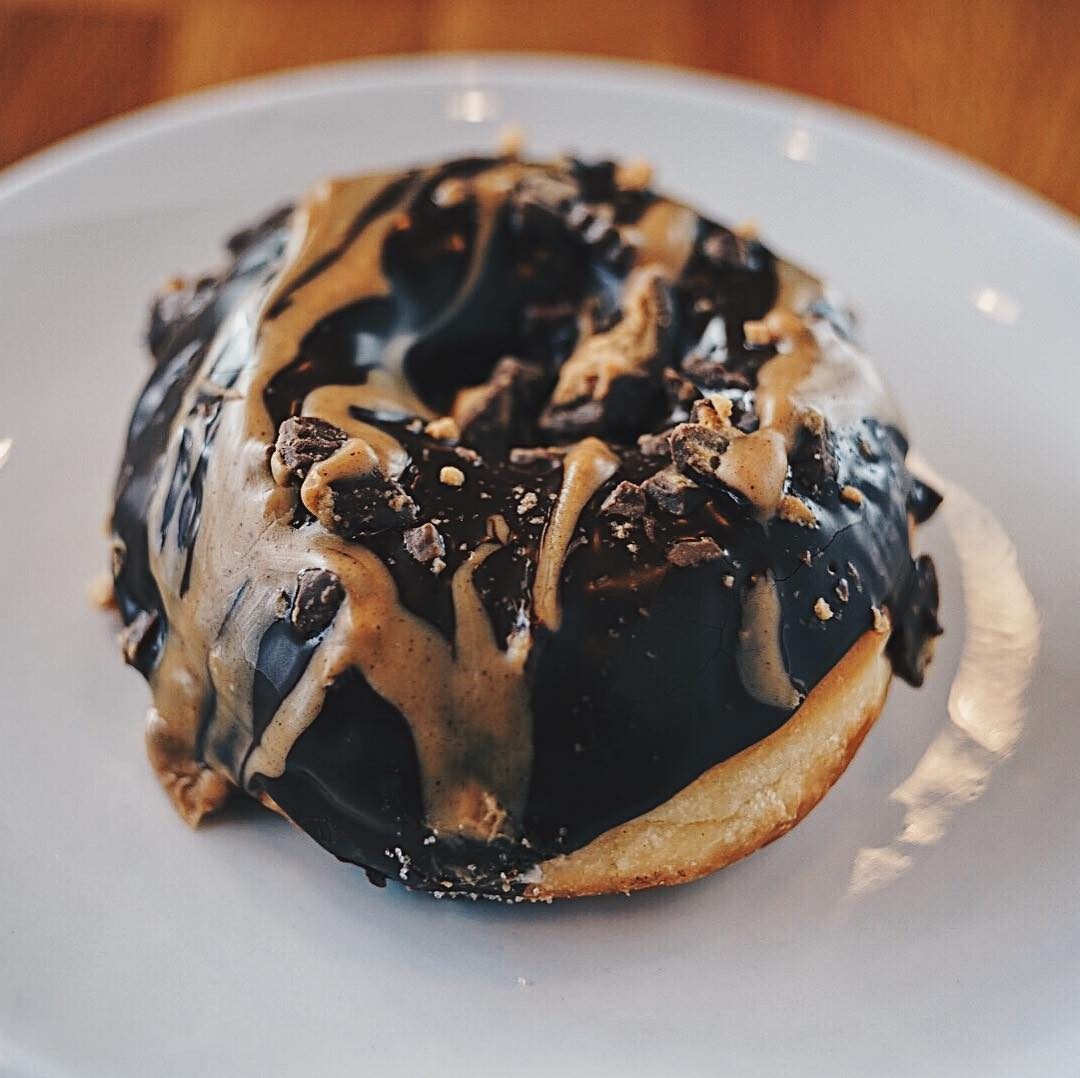 Chocolate peanut butter doughnut